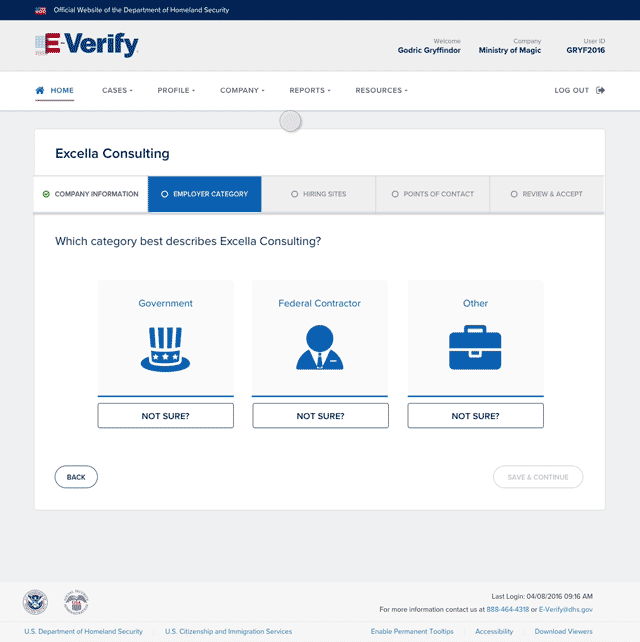 Images of the new e-verify design