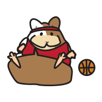 Animated Image of a hamster with a basketball.